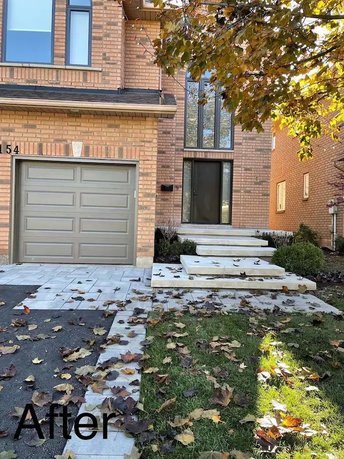 Floating steps and planting on a sloped front yard